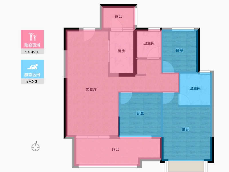 海南省-海口市-雅居乐金沙湾-79.42-户型库-动静分区