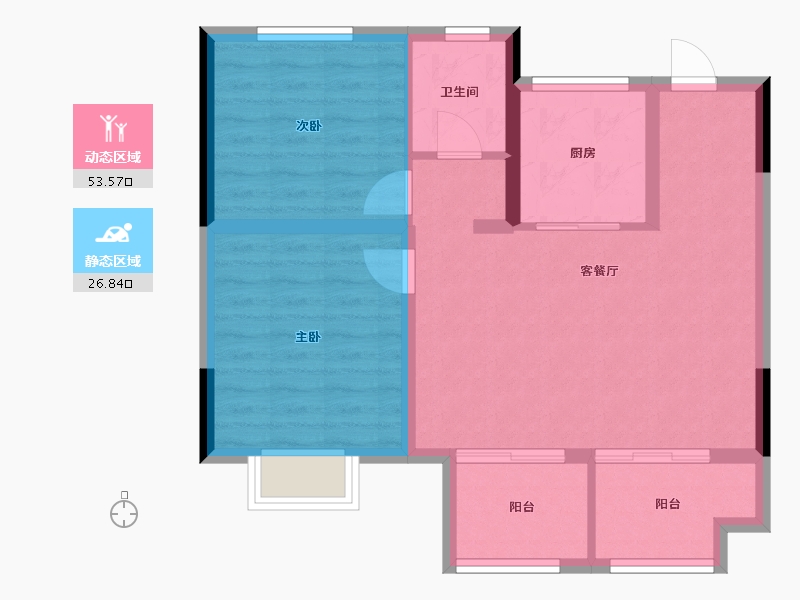 安徽省-池州市-昌盛·翰林学府-72.12-户型库-动静分区