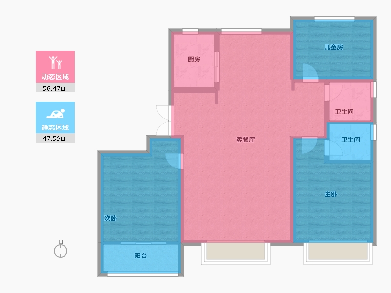 河北省-石家庄市-天成云玺-93.60-户型库-动静分区