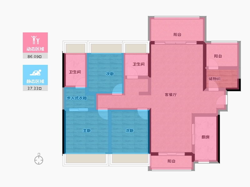 广东省-湛江市-卓越维港-108.60-户型库-动静分区