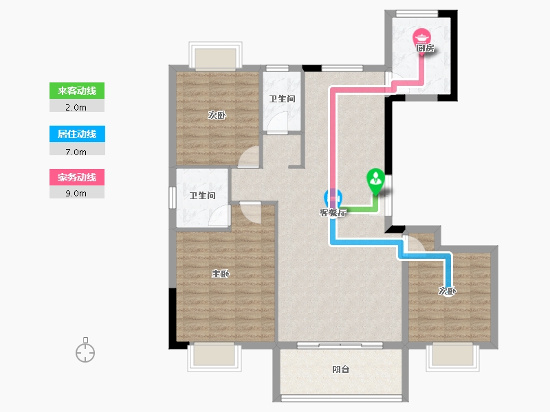 湖北省-黄冈市-泰信凤凰城-102.40-户型库-动静线