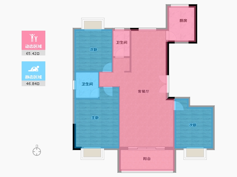 湖北省-黄冈市-泰信凤凰城-102.40-户型库-动静分区