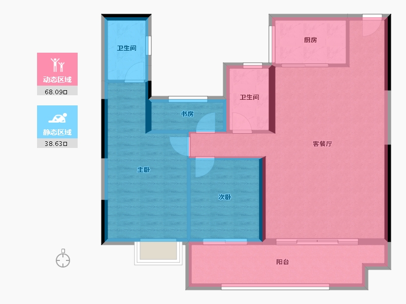 湖南省-永州市-祁阳碧桂园·翘楚棠-96.55-户型库-动静分区