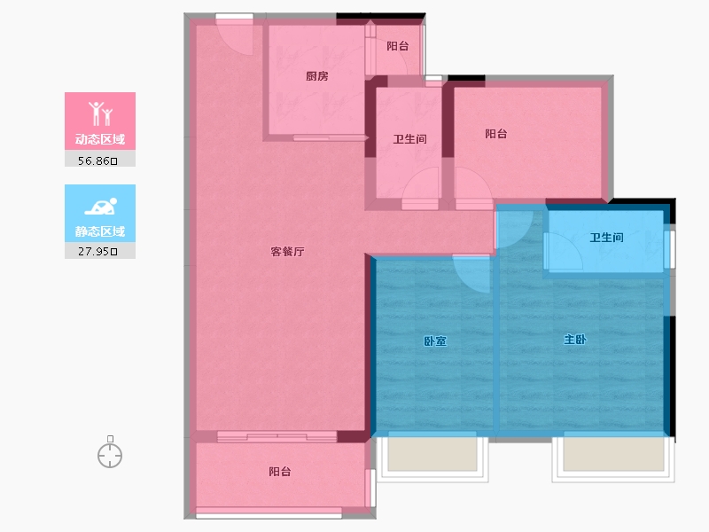 广东省-湛江市-凯悦华府-75.40-户型库-动静分区