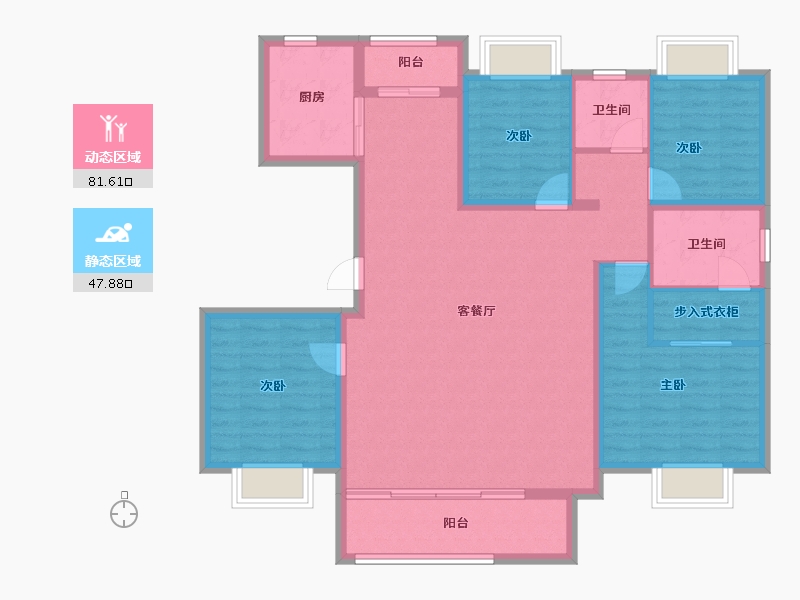 江西省-萍乡市-庄和书香半山和院-116.88-户型库-动静分区