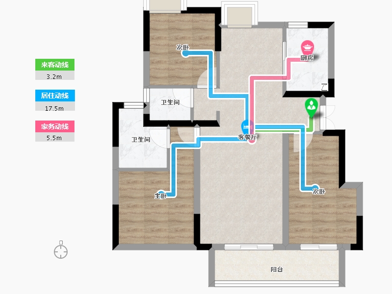 湖北省-宜昌市-宜昌城市旅游客厅国际社区-77.82-户型库-动静线