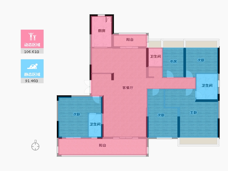 湖北省-荆州市-松滋交投碧桂园-179.70-户型库-动静分区