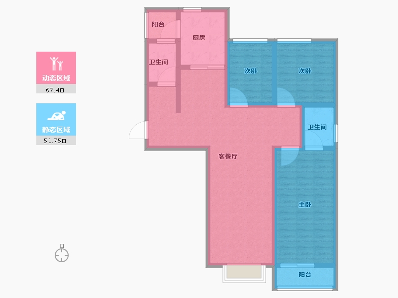 河南省-许昌市-荣城尚府-106.40-户型库-动静分区