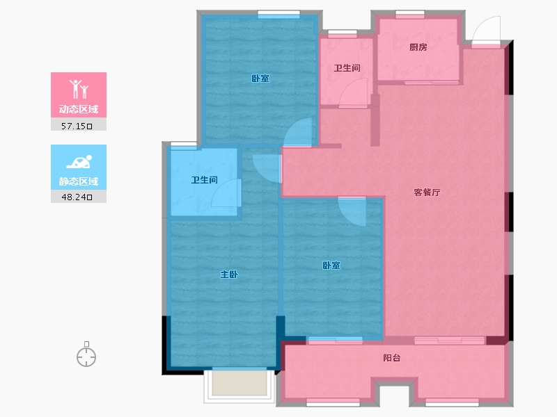 安徽省-蚌埠市-融昊外滩-95.96-户型库-动静分区