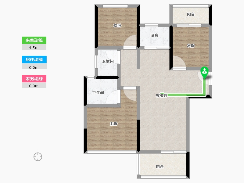 河南省-许昌市-鹿鸣湖壹号·和府-88.00-户型库-动静线