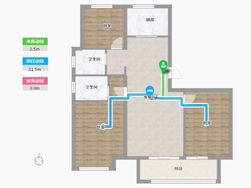 安徽省-蚌埠市-三巽·风华和悦-92.80-户型库-动静线