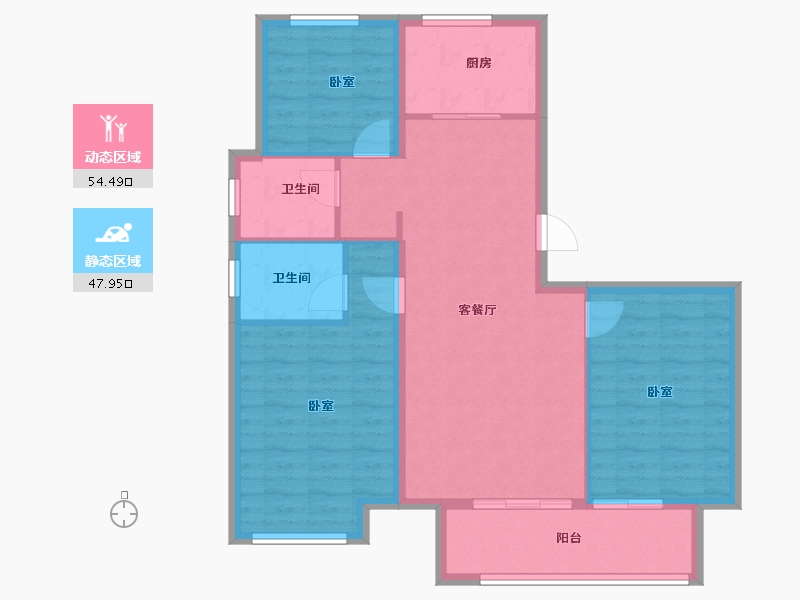 安徽省-蚌埠市-三巽·风华和悦-92.80-户型库-动静分区