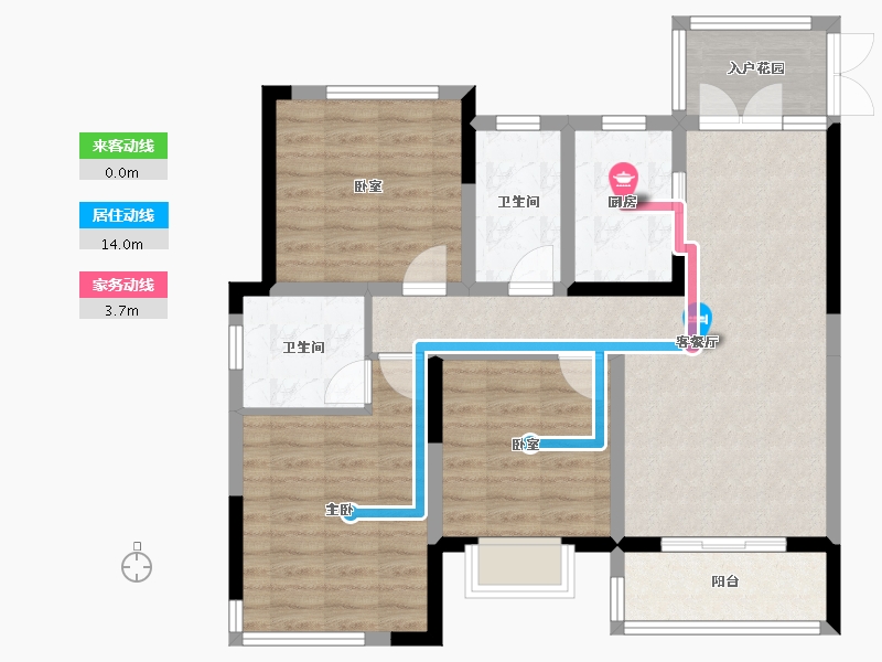 安徽省-蚌埠市-凯旋·御珑湾-87.96-户型库-动静线