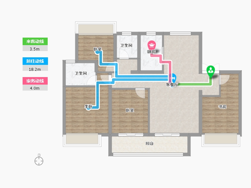 安徽省-蚌埠市-中南·观淮府-102.40-户型库-动静线