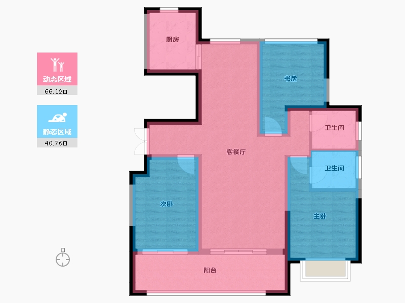 宁夏回族自治区-银川市-巨力公园和府-95.42-户型库-动静分区