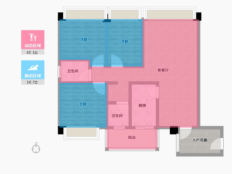 湖南省-岳阳市-中寰大厦-96.31-户型库-动静分区