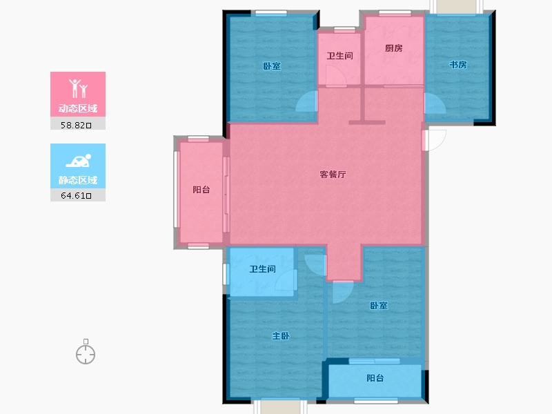 安徽省-蚌埠市-融昊外滩-112.80-户型库-动静分区