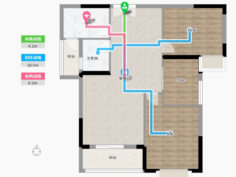 湖北省-黄冈市-御河·城市公园-86.36-户型库-动静线