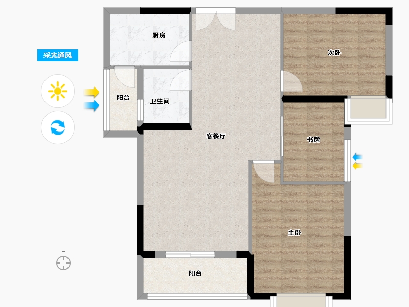 湖北省-黄冈市-御河·城市公园-86.36-户型库-采光通风