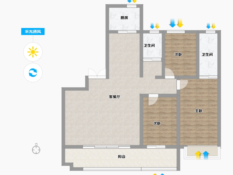 河南省-许昌市-高可·名门世家-104.80-户型库-采光通风