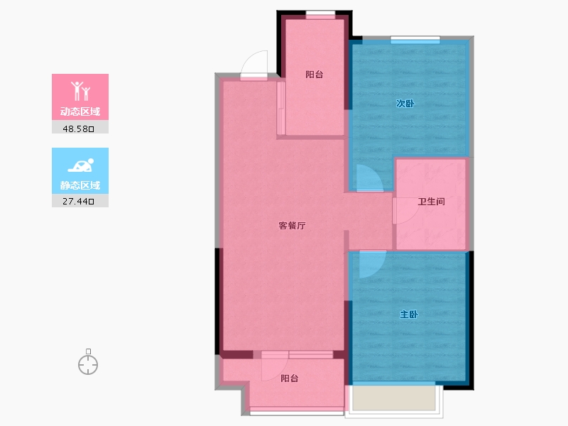 山东省-淄博市-旭辉银盛泰星河城-67.99-户型库-动静分区