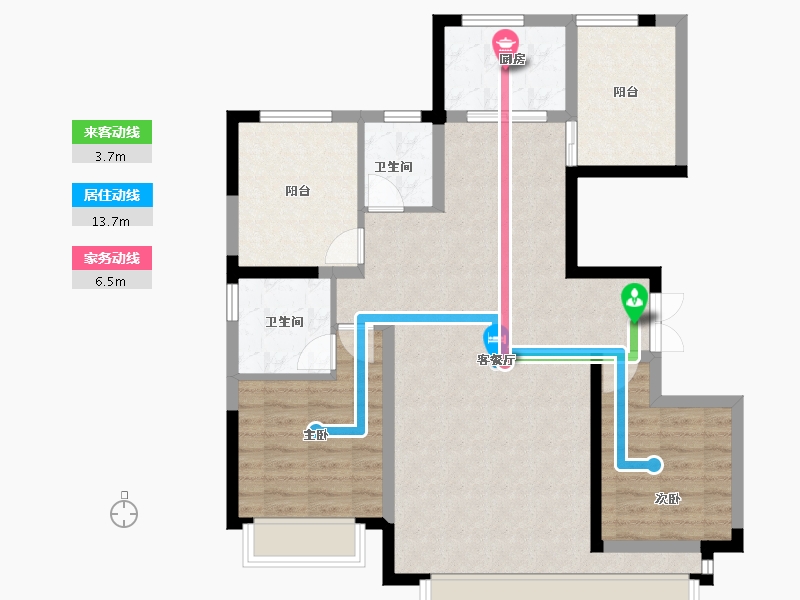 宁夏回族自治区-银川市-巨力·云都荟-95.20-户型库-动静线