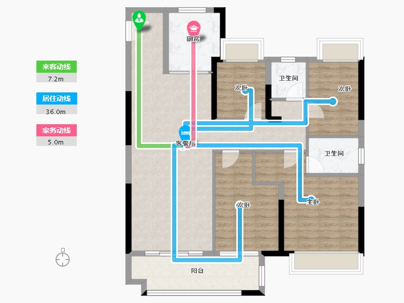 湖南省-岳阳市-海伦堡海悦城-103.78-户型库-动静线