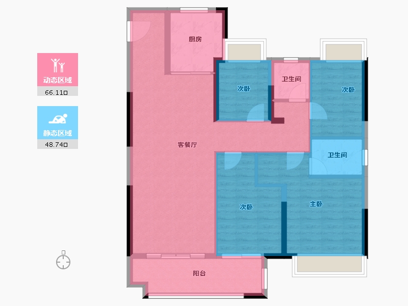 湖南省-岳阳市-海伦堡海悦城-103.78-户型库-动静分区