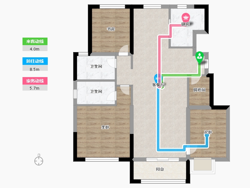 河北省-秦皇岛市-碧桂园翡翠公园-85.29-户型库-动静线