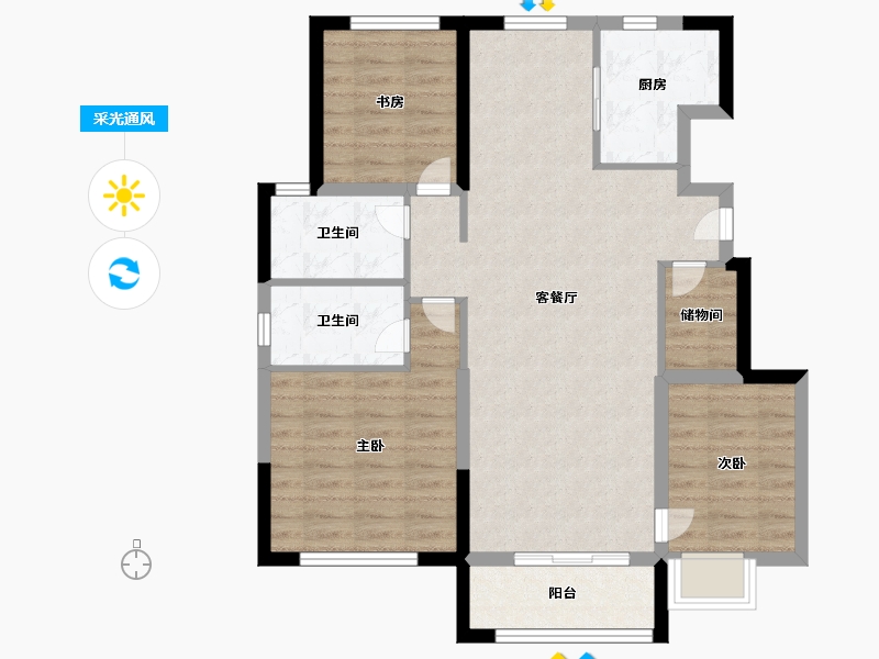 河北省-秦皇岛市-碧桂园翡翠公园-85.29-户型库-采光通风