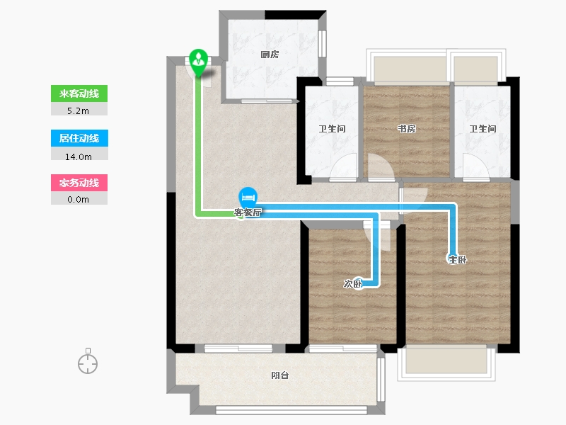 湖北省-荆州市-中建城发荆江之星-85.92-户型库-动静线