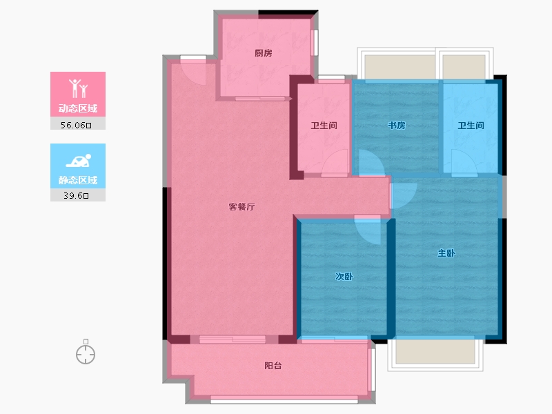 湖北省-荆州市-中建城发荆江之星-85.92-户型库-动静分区