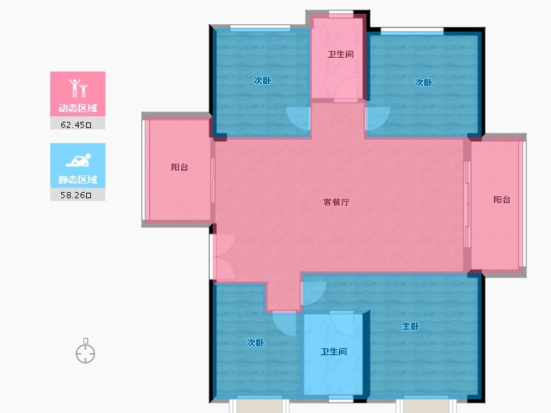 湖北省-黄冈市-君合御景城-110.40-户型库-动静分区