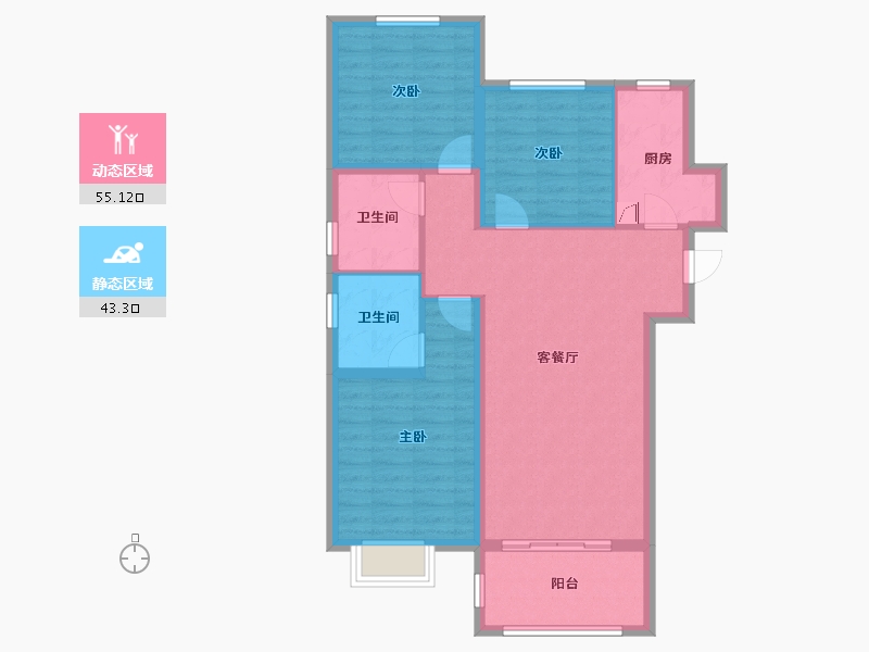 河北省-邢台市-天一和院-88.00-户型库-动静分区