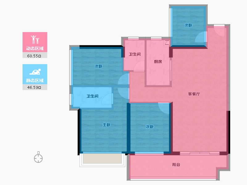 广东省-湛江市-钰海豪庭-95.83-户型库-动静分区