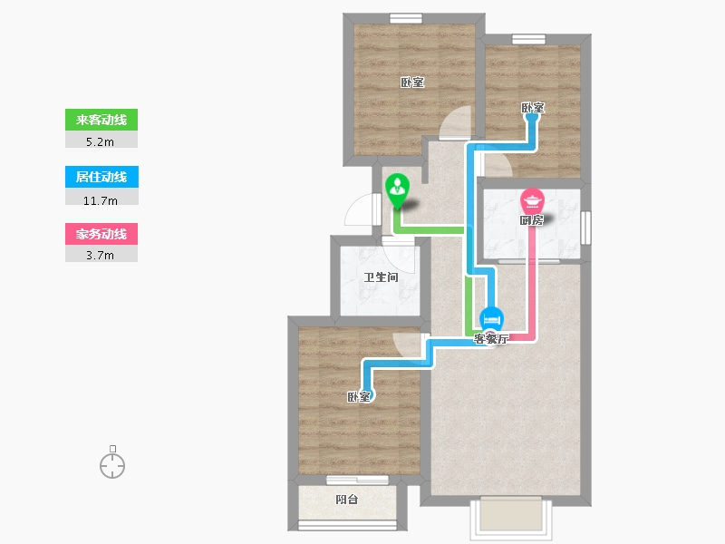 河北省-秦皇岛市-金龙和玺-63.96-户型库-动静线