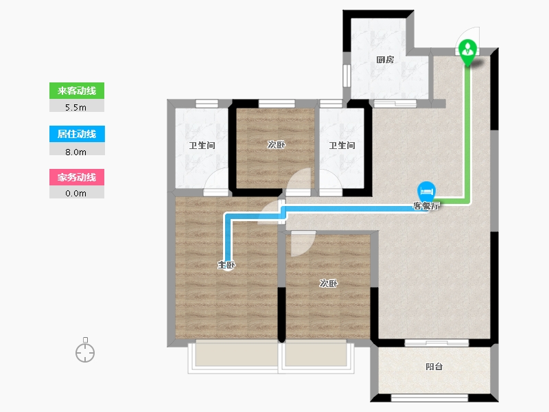 陕西省-汉中市-陕建·汉悦府-83.00-户型库-动静线