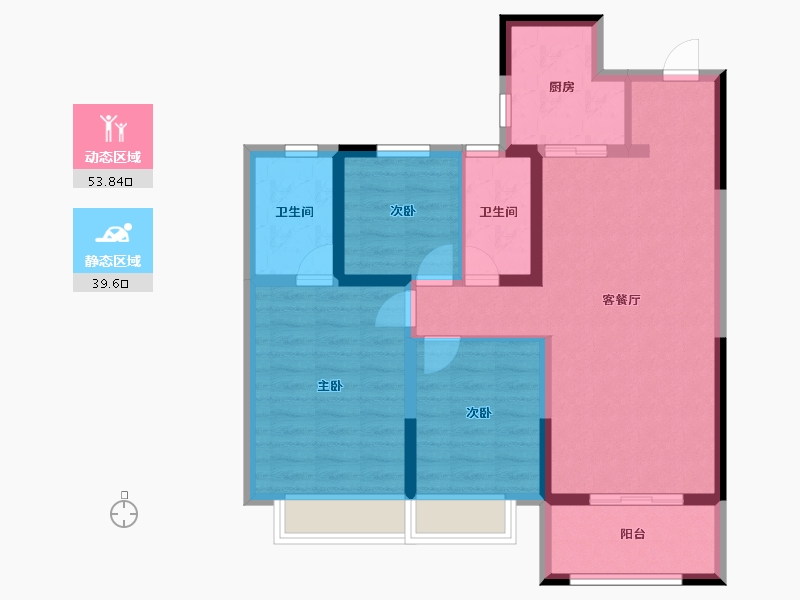 陕西省-汉中市-陕建·汉悦府-83.00-户型库-动静分区