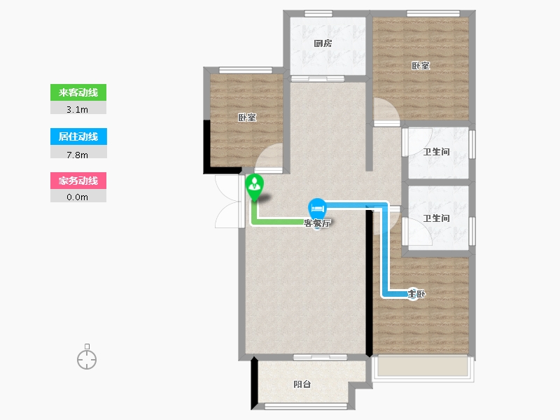 河南省-许昌市-鹿鸣湖壹号·和府-112.00-户型库-动静线