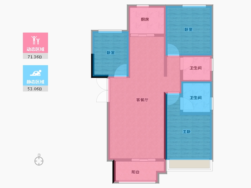 河南省-许昌市-鹿鸣湖壹号·和府-112.00-户型库-动静分区