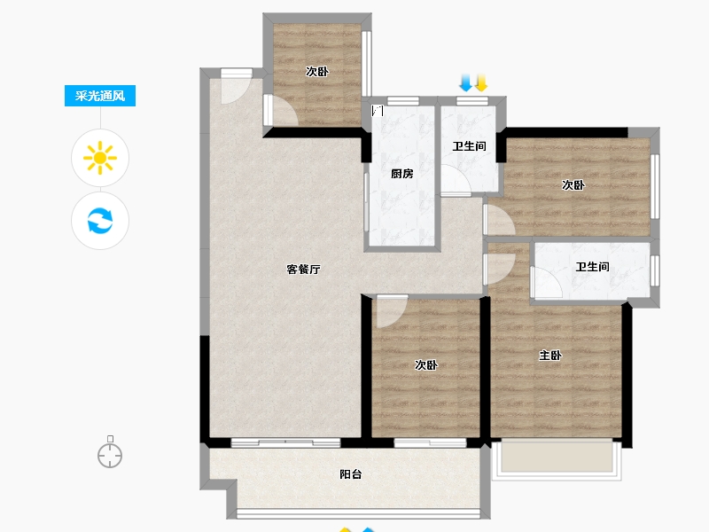 广东省-湛江市-钰海豪庭-100.46-户型库-采光通风