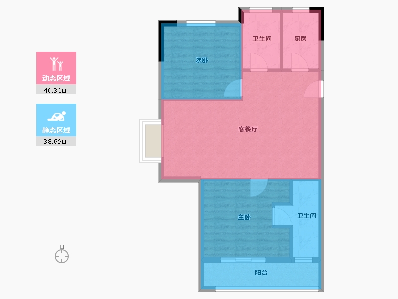 湖北省-黄冈市-卓尔大别山温泉小镇-71.54-户型库-动静分区