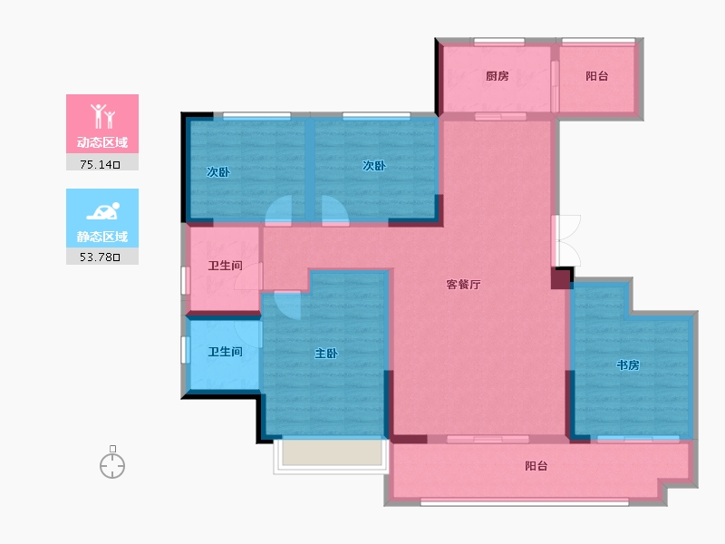 陕西省-汉中市-漢江首府-115.00-户型库-动静分区