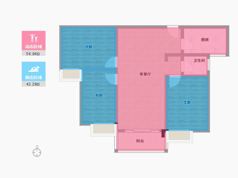 湖南省-岳阳市-中寰大厦-88.70-户型库-动静分区