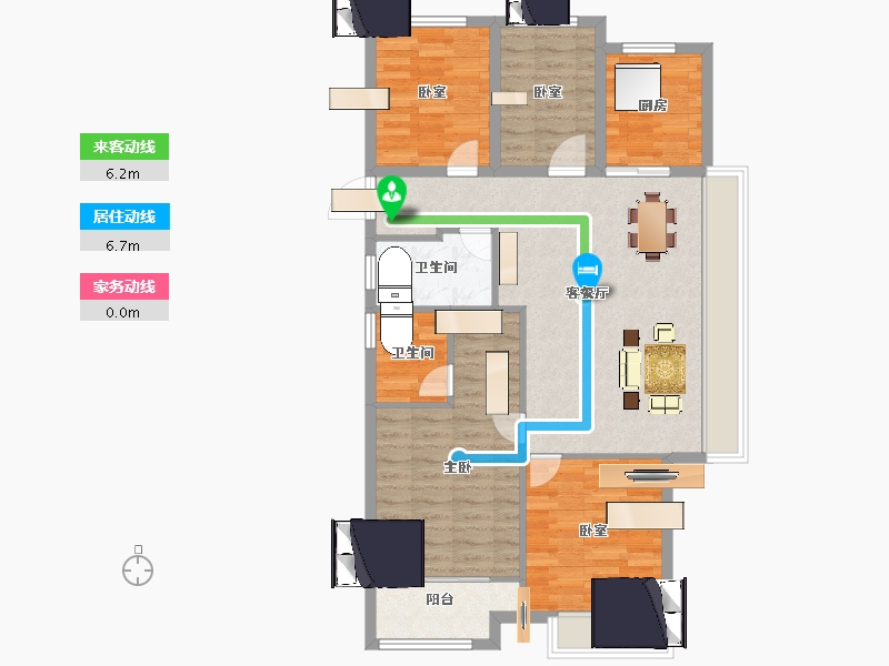 浙江省-湖州市-惠建未来宰-95.99-户型库-动静线