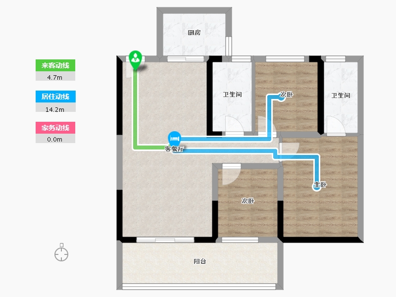 湖北省-黄冈市-天盟·未来城-85.60-户型库-动静线