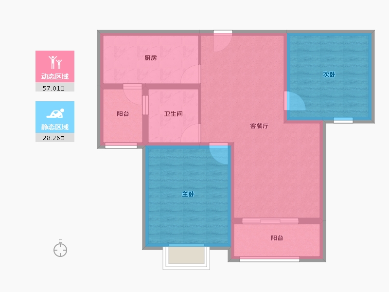 江西省-萍乡市-庄和书香半山和院-75.93-户型库-动静分区