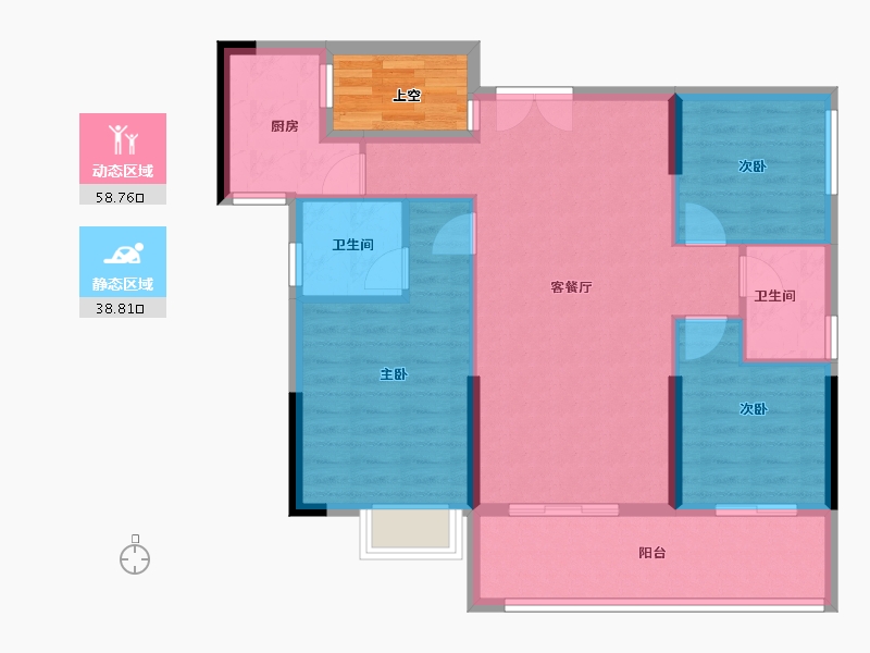 湖北省-黄冈市-龙玺湾-91.94-户型库-动静分区