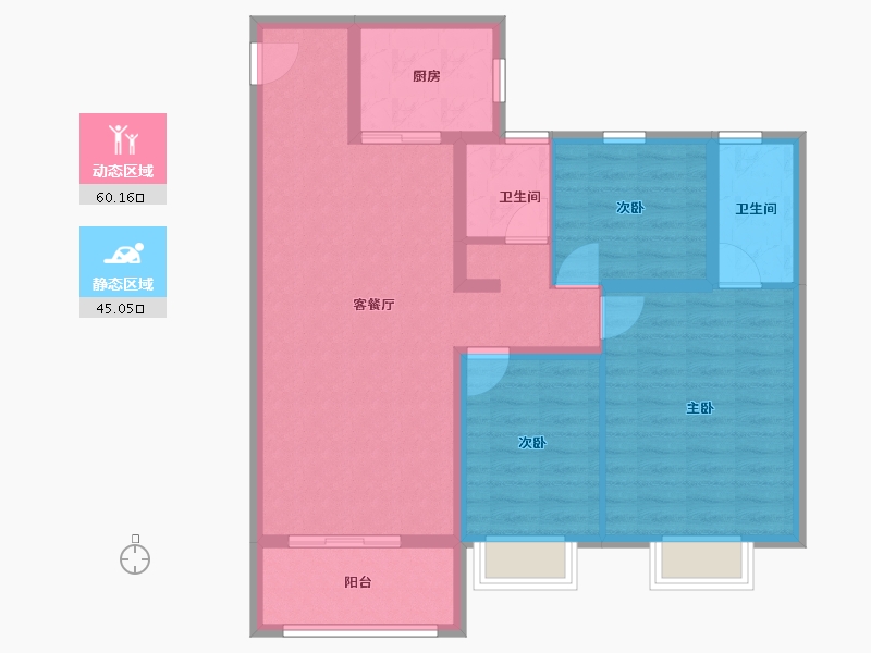 陕西省-汉中市-陕建·汉悦府-94.40-户型库-动静分区