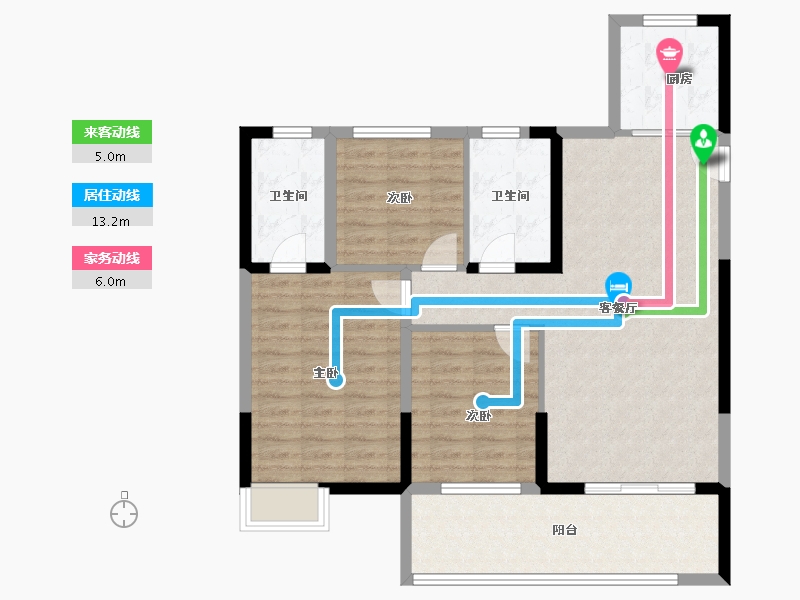 湖北省-黄冈市-天盟·未来城-93.60-户型库-动静线